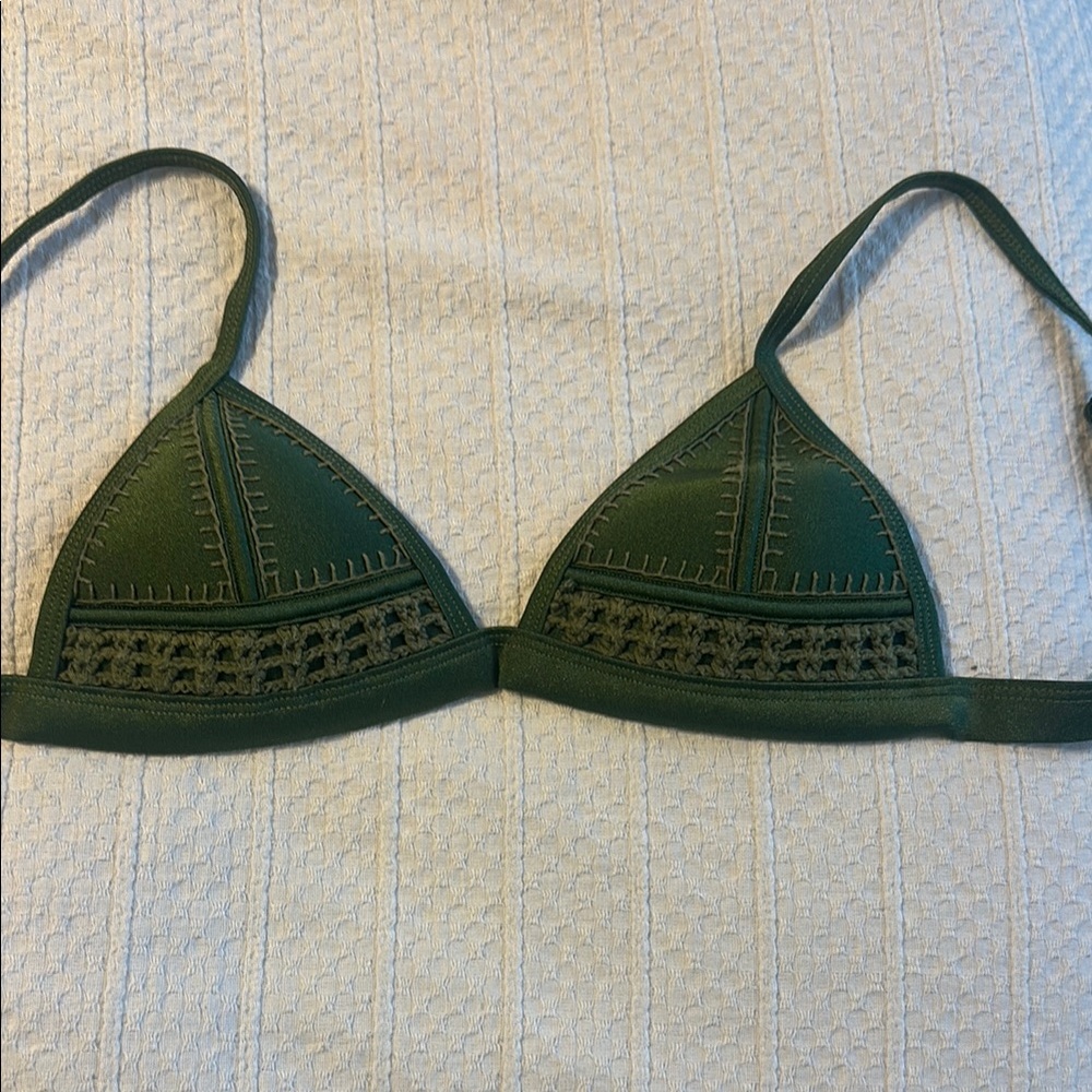 Green Crochet Bikini Top